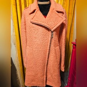 Ann Taylor Loft Pink Wool Trench Coat Size M